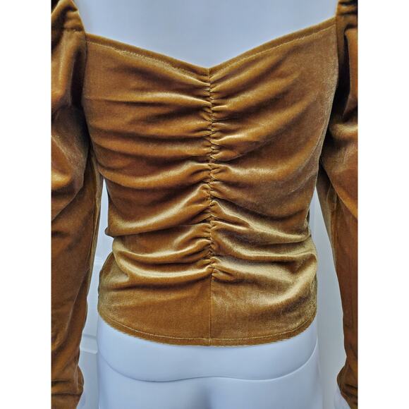 BB Dakota Top Velvet Ruched Crop Party Going Out Dinner Date Holiday Brunch - Picture 6 of 12